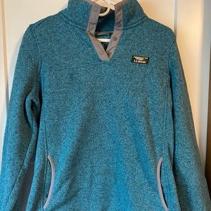LL Bean Evening Blue Sweater Fleece Pullover
